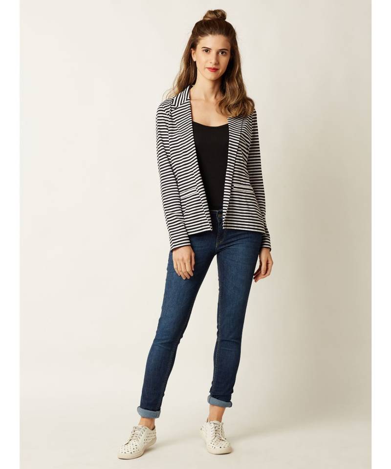 Warm To Hot Striped Blazer