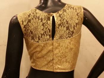 Golden chantilly net padded blouse 1