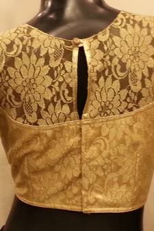 Golden chantilly net padded blouse