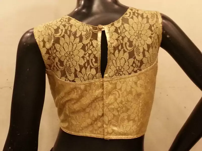 Golden chantilly net padded blouse