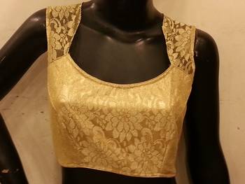Golden chantilly net padded blouse 2