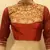 Maroon dupion silk highneck zari embroidered blouse