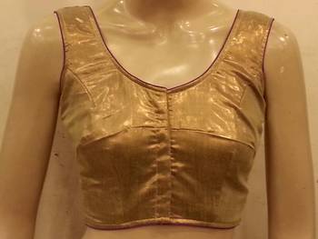 Purple Rawsilk and golden handwork blouse 1