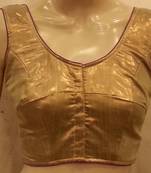 Purple Rawsilk and golden handwork blouse