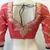 Red and Black Chanderi Silk Blouse Zari embroidery on back and sleeves