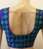 Royal Blue and Green Chanderi Silk