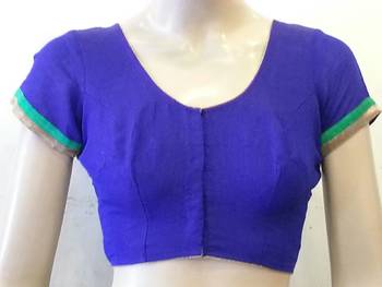 Royal Blue and Green Chanderi Silk 2