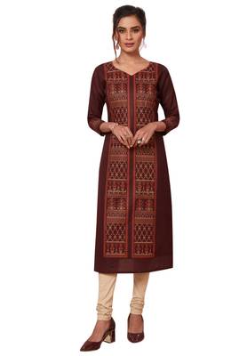 Multicolor printed cotton kurtas-and-kurtis 1