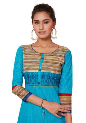Multicolor printed cotton kurtas-and-kurtis 4