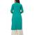 Turquoise Plain Cotton Straight Kurti with Palazzo