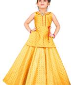 Kids Girls Yellow Lehenga Choli 