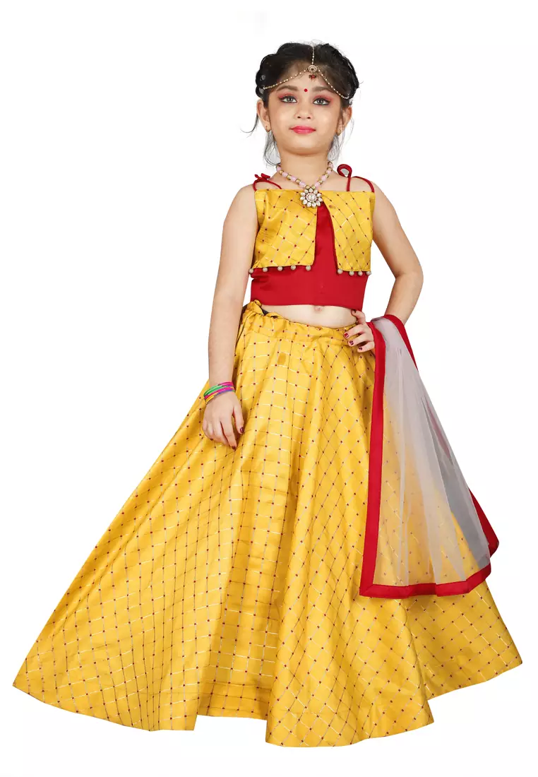 Kids Yellow Lehenga Choli 