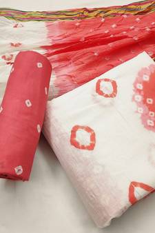 Pink bandhej cotton salwar
