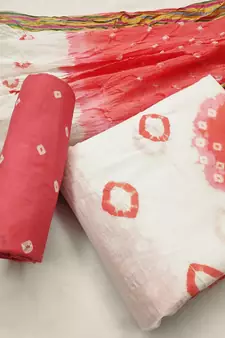 Pink bandhej cotton salwar
