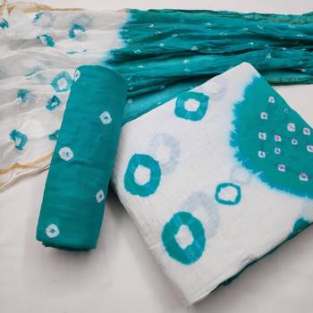 Turquoise bandhej cotton salwar 1