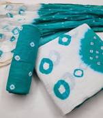 Turquoise bandhej cotton salwar
