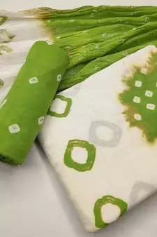 Green bandhej cotton salwar