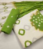Green bandhej cotton salwar