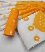 Yellow bandhej cotton salwar