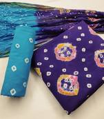 Blue bandhej cotton salwar