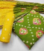 Green bandhej cotton salwar