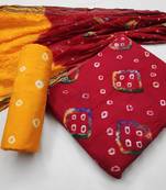 Red bandhej cotton salwar