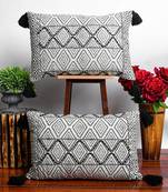 White Cotton hand block Printed Cushion Covers