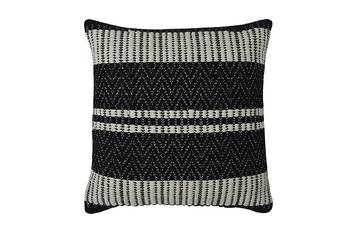 Black Soft Jute Woven Cushion Cover 2