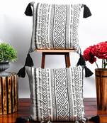 White Hand Block Printed Cushion Covers