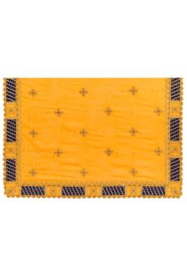 Yellow embroidered art silk saree with blouse 4