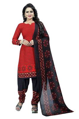 Maroon printed crepe salwar 1