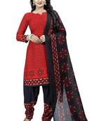 Maroon printed crepe salwar