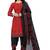 Maroon printed crepe salwar