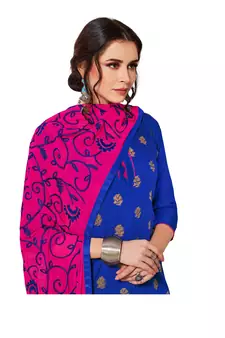 Blue zari woven banarasi salwar