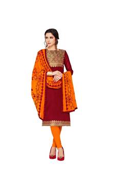 Maroon zari woven banarasi salwar
