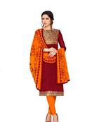 Maroon zari woven banarasi salwar