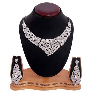 Sukkhi Youthful Rodium plated AD Stone Neclace Set 1001V  1