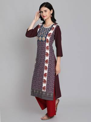 Multicolor crepe digital printed kurti 3