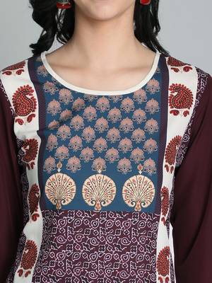 Multicolor crepe digital printed kurti 5