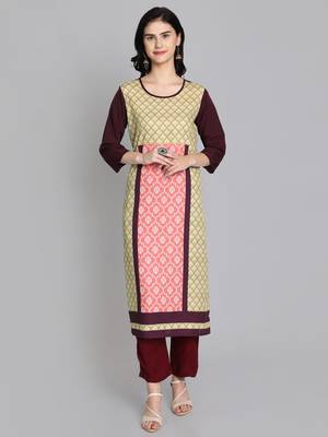 Multicolor crepe digital printed kurti 1