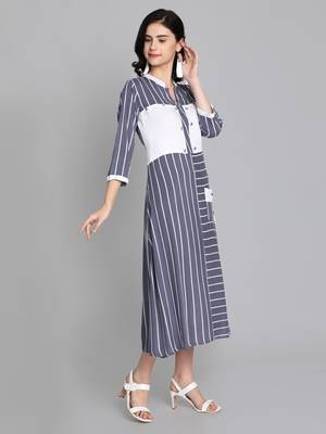 Grey rayon printed kurti 3
