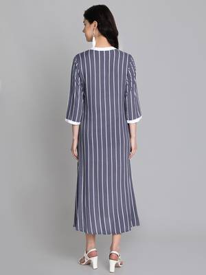 Grey rayon printed kurti 4
