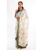 Unitex Fashion multicolor printed linen saree with blouse