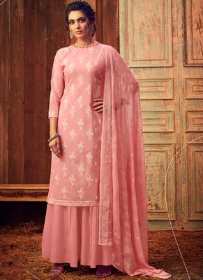 Baby Pink Designer Cotton Salwar Kameez 1