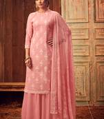 Baby Pink Designer Cotton Salwar Kameez