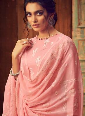 Baby Pink Designer Cotton Salwar Kameez 2
