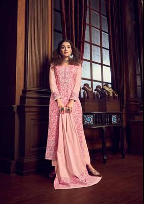 Pink embroidered cotton salwar 1