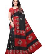 Black printed bhagalpuri silk saree with blouse