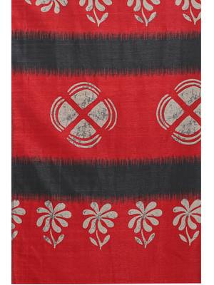 Black printed bhagalpuri silk saree with blouse 5