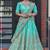Sky-blue resham embroidered Chennai silk semi stitched lehenga